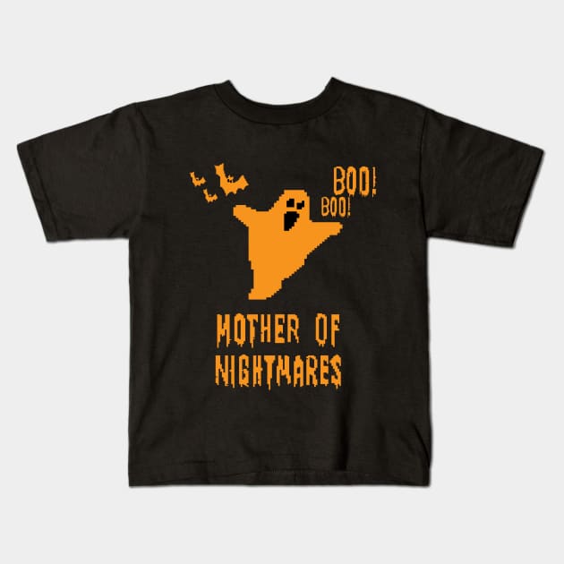 Mother of Nightmares Spooky Scary Pixel Ghost Bat. Kids T-Shirt by Maxx Exchange
